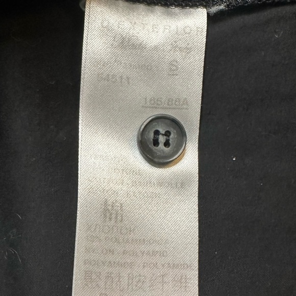 D. Exterior Made in Italy Black Ruffle Belted Poplin Top, Size Small - Picture 13 of 13